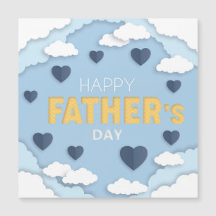 Feliz Dia de os pais de corações azuis no céu