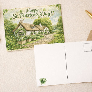 Feliz Dia de São Patrício Cartão Postal da Cabana