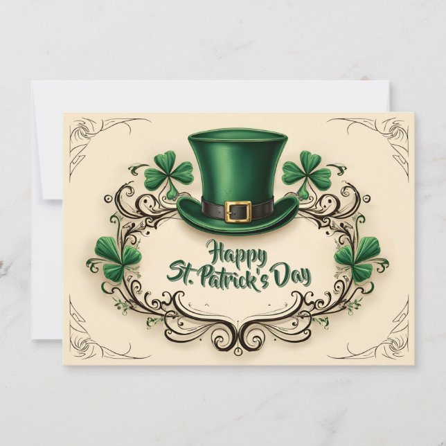 Feliz Dia de São Patrício Design de Trevo (Frente)