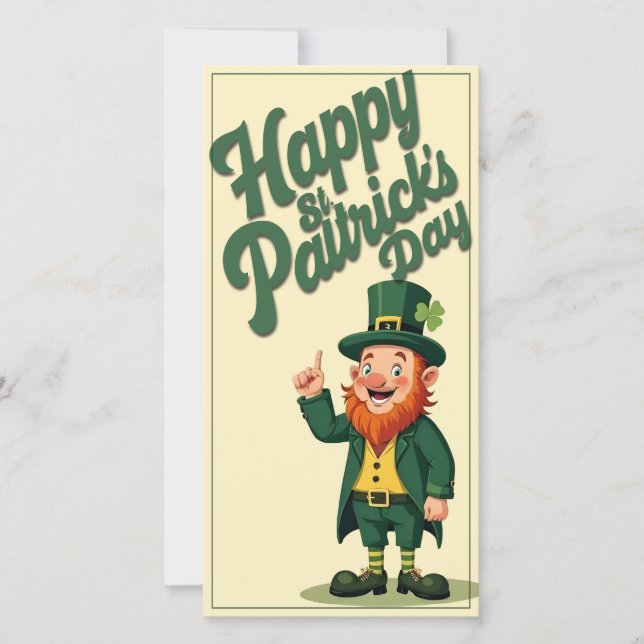 Feliz Dia de São Patrício Leprechaun Fofo (Frente)