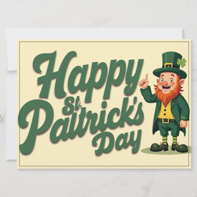 Feliz Dia de São Patrício Leprechaun Fofo (Frente)