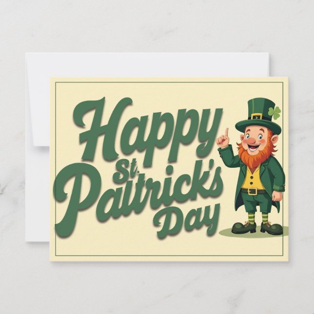 Feliz Dia de São Patrício Leprechaun Fofo (Frente)