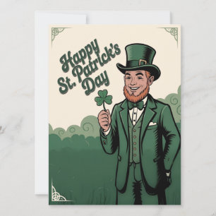 Feliz Dia de São Patrício Leprechaun Vintage