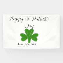 Feliz dia de São Patrício trevo verde nome 