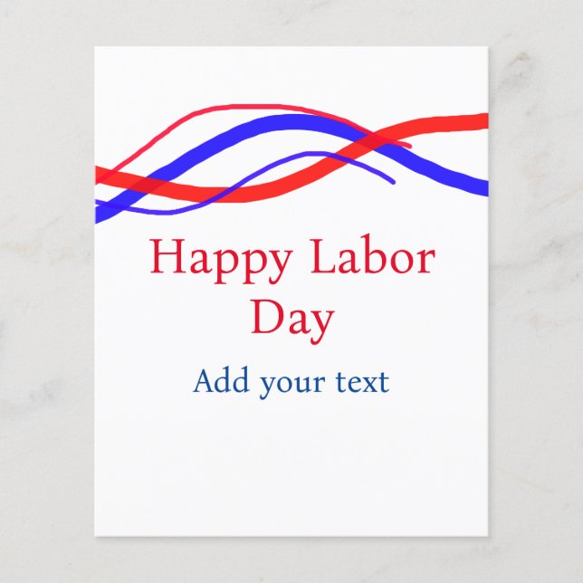 Feliz dia de trabalho vermelho azul americano adic (Frente)