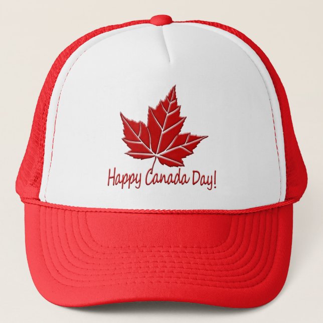 Feliz Dia do Canadá Bonés de caminhoneiros do Cana (Frente)
