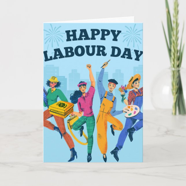 Feliz Dia do Trabalhador Cartão de Boas Festas (Frente)