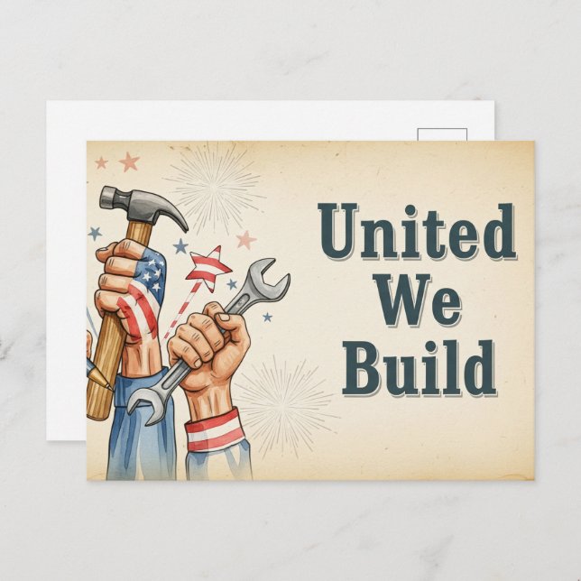 Feliz Dia do Trabalho Cartão Postal (Frente/Verso)