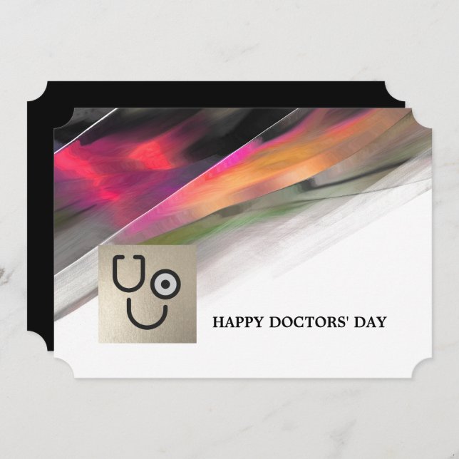 Feliz Dia dos Médicos. Cartões de saudação simples (Frente/Verso)