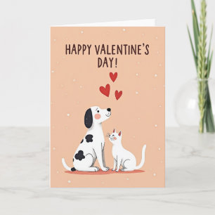 Feliz Dia dos Namorados Cachorro Gato Cartão