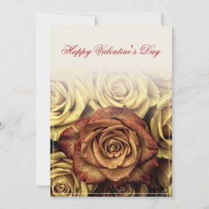 Feliz dia dos namorados com buquê de rosas amarela