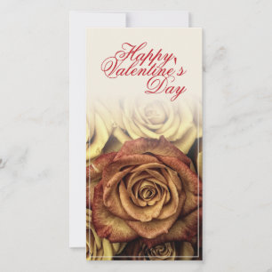 Feliz dia dos namorados com buquê de rosas amarela