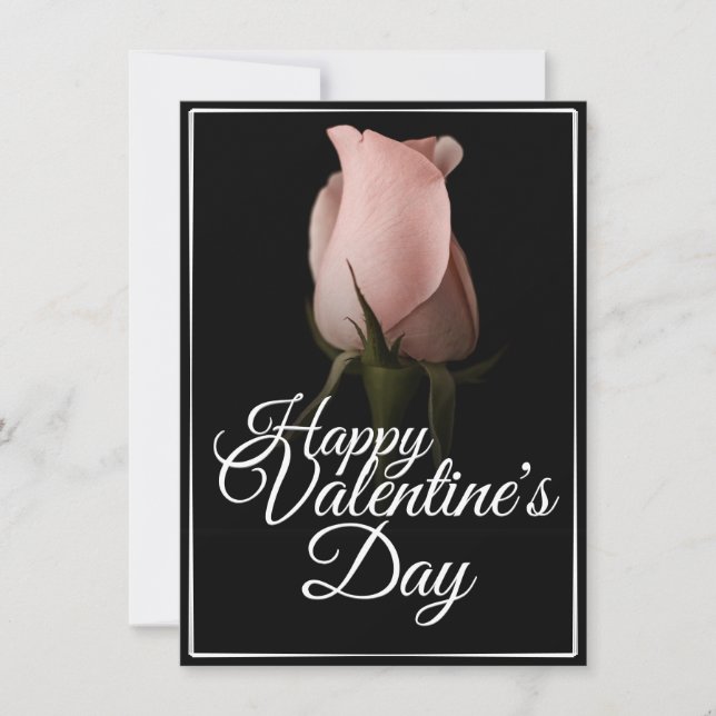 Feliz Dia dos Namorados com rosa rosa (Frente)