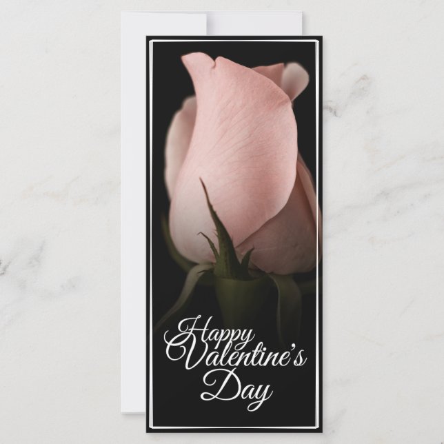 Feliz Dia dos Namorados com rosa rosa (Frente)