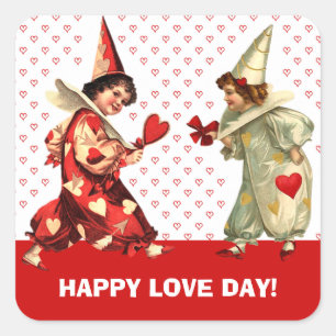 Feliz dia dos namorados. Etiquetas feitas sob