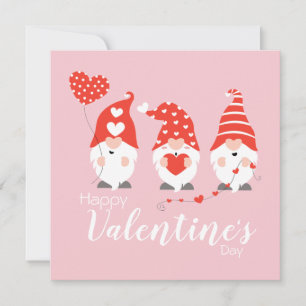 Feliz Dia dos Namorados Gnomos Vermelho Rosa