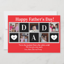 Feliz Dia dos Pais Cartão de Boas Vindas Vermelho 