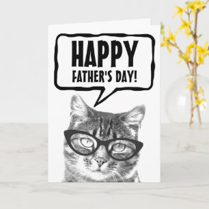 Feliz Dia dos Pais cartão engraçado de gato person