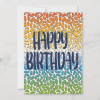 Feliz Dia e Cartão de Aniversário de Ano Feliz