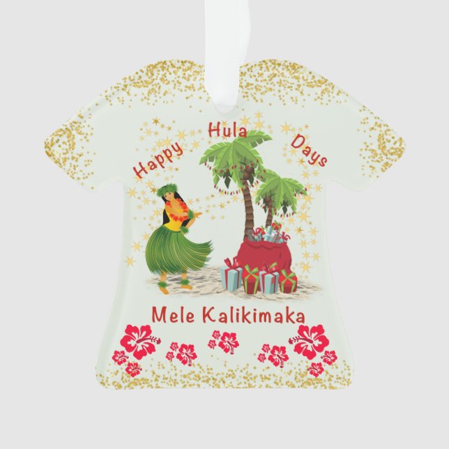 Feliz Dia Hula 2 Ornamento de Camisas (Frente)