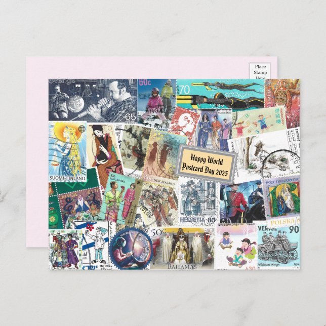 Feliz Dia Mundial do Cartão Postal - Cartaz com Pe (Frente/Verso)