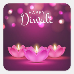Feliz Diwali   Adesivo Quadrado