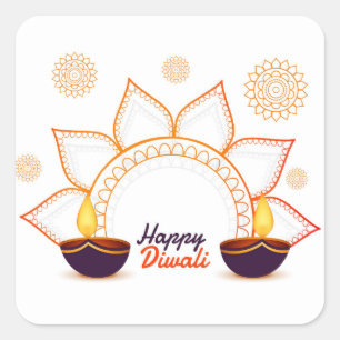 Feliz Diwali   Adesivo Quadrado