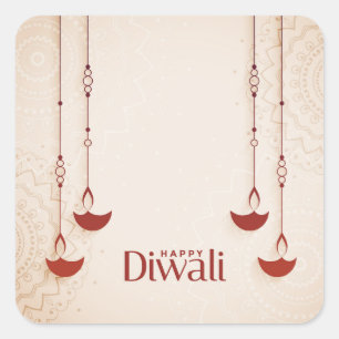 Feliz Diwali   Adesivo Quadrado