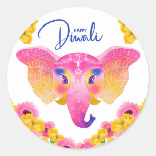 Feliz Diwali Adesivo Redondo Clássico