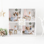 Feliz Dourada Elegante e Cartão de Feriado de Foto<br><div class="desc">Cartão quadrado de fotos de feriado simples e elegante com texto personalizado no verso. Para personalização mais avançada deste design,  clique no link personalizar mais para alterar a fonte,  o tamanho,  a cor,  etc.</div>