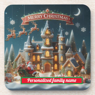 Feliz Duro de plástico porta copos de Natal