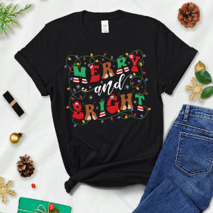 Feliz e Brilho, Camisa de Natal feminina, mulheres