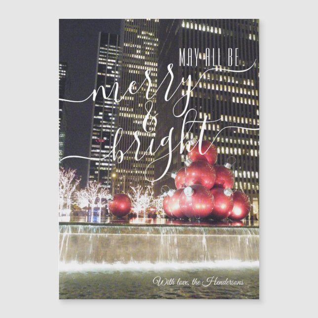 Feliz e Brilho | Luzes de Natal NYC Fotografia (Frente)