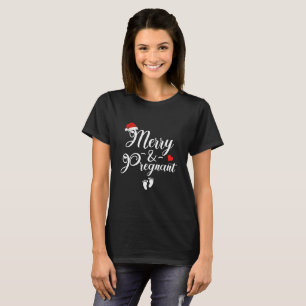 Feliz e Camisa de Natal Grávida