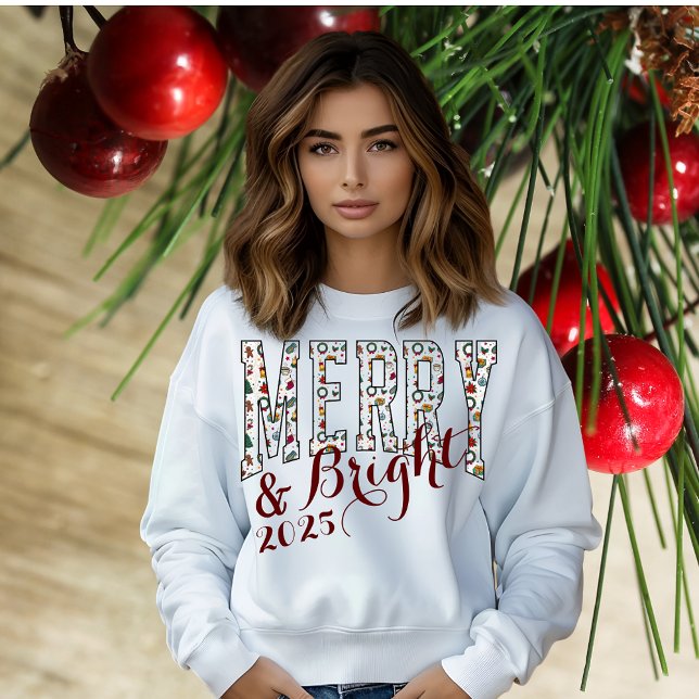 Feliz e camiseta de Natal brilhante (Criador carregado)