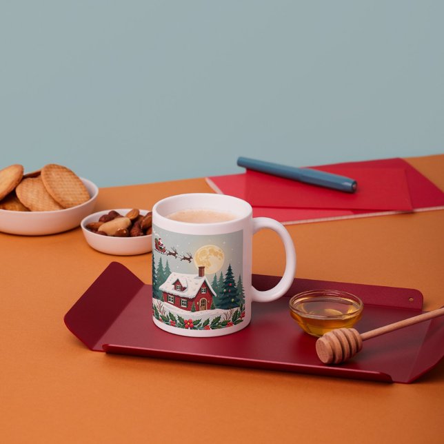 Feliz e caneca de Natal brilhante (Criador carregado)