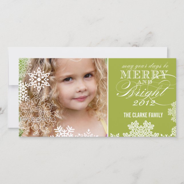 FELIZ E CARTÃO COM FOTOS BRILHO | Verde-claro (Frente)