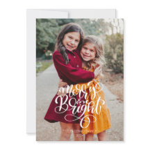 Feliz e Cartões de foto de Natal brilhante