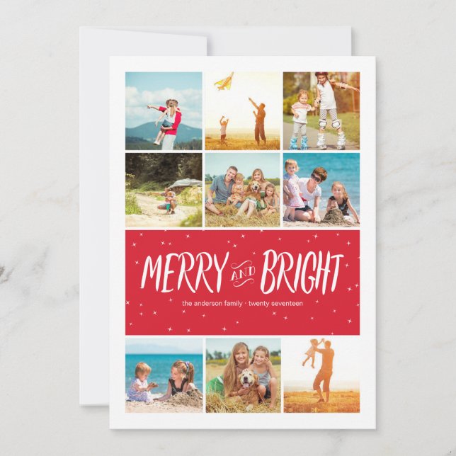 Feliz e Cartões de fotos de Feriado de Colagem de  (Frente)