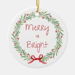 Feliz e Enfeites de natal brilhante