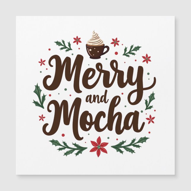 Feliz e Mocha Bebem café Natal Xmas (Frente)