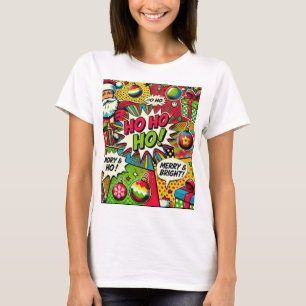 Feliz e Pop Brilhante - Camisa de Natal Negrito