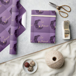 Feliz Eid Mubarak Papel de embrulho Crescente Roxo