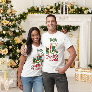 Feliz Elfie Natal 2023 Camisa básica de homem