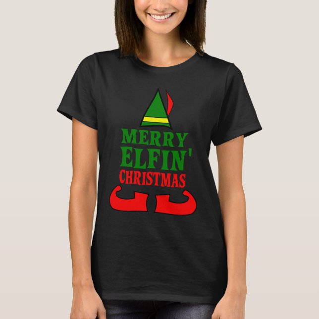 Feliz Elfin Camisa De Natal, Feliz Natal (Frente)