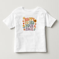 Feliz Em Ver Sua Cara Retro Flor Com Camisa De Ves