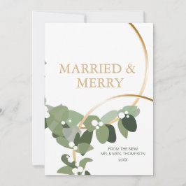 Feliz Eucalyptus Wreath Newlyws Foto do Natal