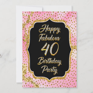 Feliz Fabuloso aniversário de 40 anos de Convite