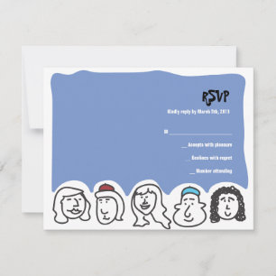 FELIZ FACES Bar Bat Mitzvah — Cartão de Resposta d
