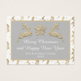 Feliz Feliz ano novo de Natal Cinza Dourado
